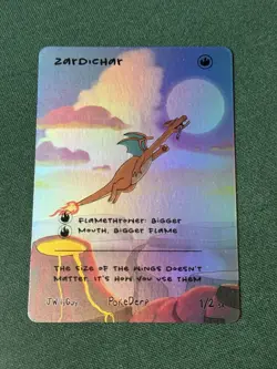 Pokederp Zardichar HOLO - 151 Charizard Fan Art Derpy Card - Image 3