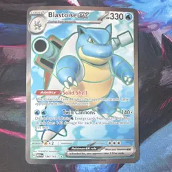 Pokemon Blastoise ex Ultra Rare Full Art Holo Card Scarlet & Violet 151 184/165 - Image 1