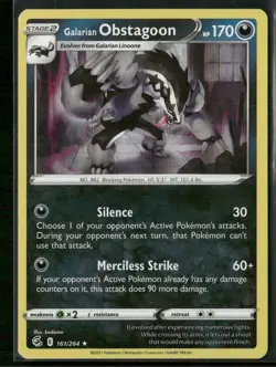 Miscellaneous Cards & Products #161/264 Galarian Obstagoon (Cosmos Holo) - Image 1