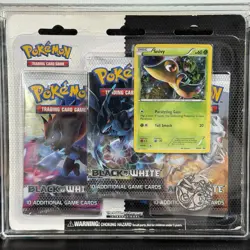 Black White Base 3-Pack Blister Booster Pokemon Card English Sealed Very Rare - Image 1