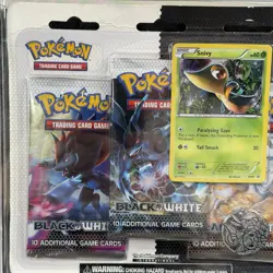 Black White Base 3-Pack Blister Booster Pokemon Card English Sealed Very Rare - Image 3