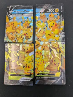 Pikachu v Union Holo Complete Set of 4 Cards NM Condition - Image 1