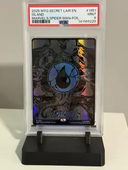 MTG Island Raised Foil #1954 SLD x Spider-Man - Venom Mana Symbiote PSA 9 - Image 1