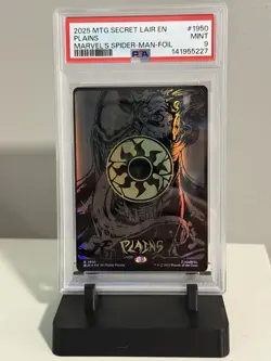 MTG Plains Raised Foil #1954 SLD x Spider-Man- Venom Mana Symbiote CGC PSA 9 - Image 1