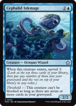 Cephalid Inkmage 32 MTG NM - Foundations - Image 1