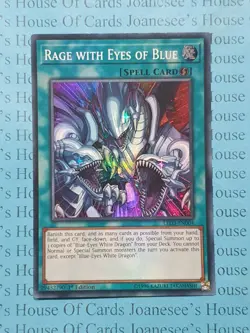 LED3-EN004 Rage with Eyes of Blue Super Rare Yu-Gi-Oh Card 1st Edition New - Image 1