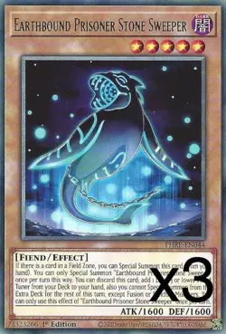 3X Yugioh Earthbound Prisoner Stone Sweeper PHRE-EN044 Rare 1st Edition NM - Image 1