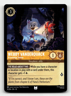 Disney Lorcana Webby Vanderquack - Knowledge Seeker - Whispers in the Well - Image 1