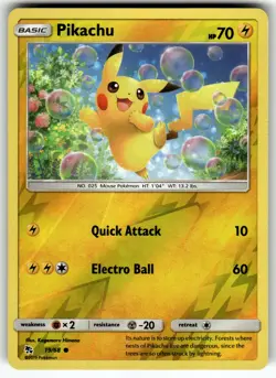Pikachu 19/68 Hidden Fates LP Pokemon Card TCG - Image 1