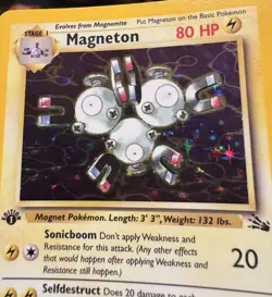 MAGNETON 1999 Pokemon Card 11/62 Fossil Holo 1st Edition vintage RARE - Image 1