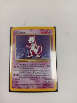 Mewtwo 10/102 Holo Rare Base Set Pokemon Card 1999 WOTC Vintage - Image 1