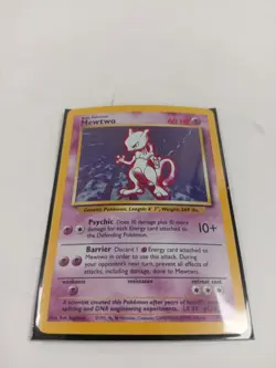 Mewtwo 10/102 Holo Rare Base Set Pokemon Card 1999 WOTC Vintage - Image 3