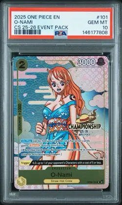 O Nami Championship Event Pack PSA 10!! One Piece TCG POP 282 - Image 1