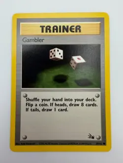 #60/62 Gambler Normal Common - Pokemon TCG Fossil - Vintage - LP (See Photos) - Image 1