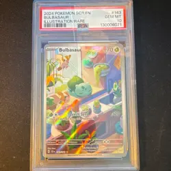 Pokemon TCG Bulbasaur Stellar Crown Illustration Rare 143/142 PSA 10 Holo IR - Image 1