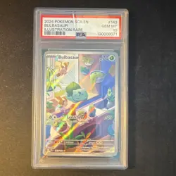 Pokemon TCG Bulbasaur Stellar Crown Illustration Rare 143/142 PSA 10 Holo IR - Image 2
