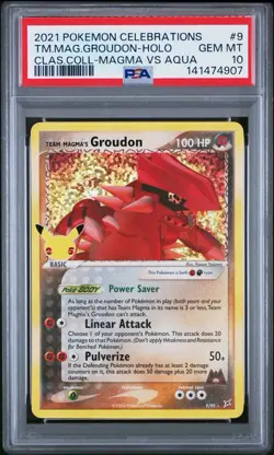 2021 POKEMON CELEBRATIONS CLASSIC COLL #9 TEAM MAGMA'S GROUDON-HOLO PSA 10 - Image 1