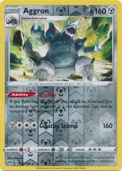 Pokemon - Aggron - 123/189 - Reverse Holo Rare - Darkness Ablaze - NM/M - Image 1