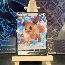 Pokemon TCG Eevee V Crown Zenith 108/159 Holo Ultra Rare Mint pack to sleeve - Image 1