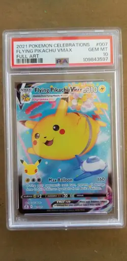 2021 Flying Pikachu Vmax 007 Poke'mon Celebrations Full Art PSA 10* - Image 1