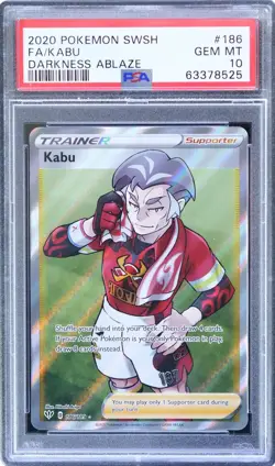 PSA 10 Kabu 186/189 Darkness Ablaze Full Art Ultra Rare Pokemon - Image 1