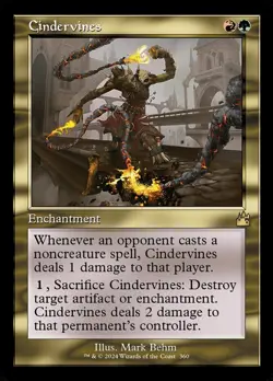 1x Cindervines -- Retro Frame NM-Mint, English Ravnica Remastered MTG Magic - Image 1