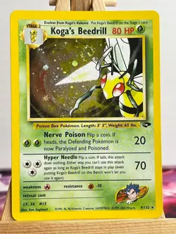 Koga´s Beedrill Bibor 9/132 Holo Gym Challenge Englisch NM Pokemon - Image 1