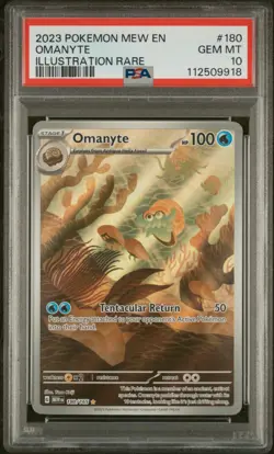 2023 POKEMON MEW EN-151 ILLUSTRATION RARE #180 OMANYTE PSA 10 - Image 1