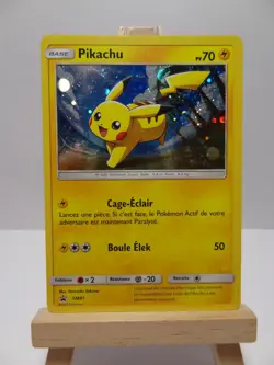 Carte Pokemon " Pikachu " Promo - Holo - SM81 - Soleil & Lune - FR - Etat Moyen - Image 1