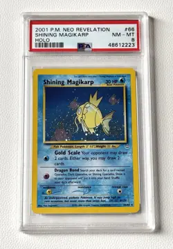 PSA 8 Pokemon Shining Magikarp 66 🍣 Neo Revelation Unlimited Very Clean - Image 1