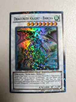 1x yugioh DRAGUNITY KNIGHT - BARCHA DT04-EN091 Super Parallel Rare LP - Image 1