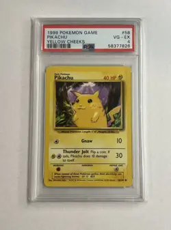 1999 Pokemon Base Set Pikachu Yellow Cheeks #58 PSA 4 Classic Vintage Card - Image 1