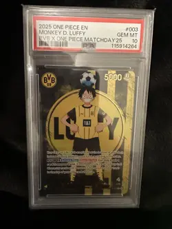 Bvb x One Piece PSA 10 Monkey D Luffy Promo Card ST13-003 Borussia Dortmund - Image 1
