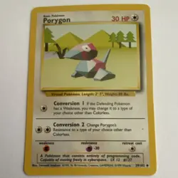 Pokemon Porygon 30 HP Uncommon 39/102 Base Set 1999 English TCG Card - Image 1