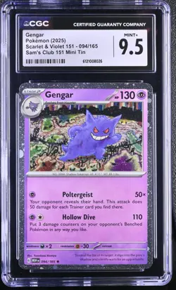 Gengar (Cosmos Holo) 094/165 Miscellaneous Cards & Products Holo - CGC 9.5 Mint+ - Image 1