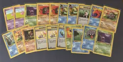 1st Ed Fossil Omanyte, Horsea, and Other WOTC Pokemon Card Lot NM+ - Image 1