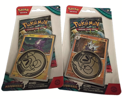 TWO Twilight Masquerade Booster Pack With Pokemon Holo Promo Card & Coin - Image 1