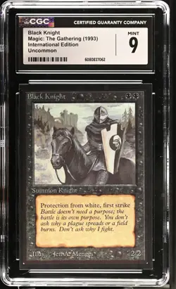 CGC 9 Mint - Black Knight - International Edition - Vintage Magic The Gathering - Image 1