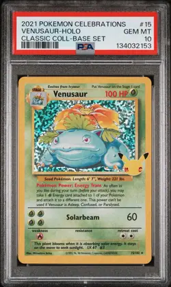 2021 POKEMON CELEBRATIONS CLASSIC COLLECTION #15 VENUSAUR-HOLO PSA 10 - Image 1