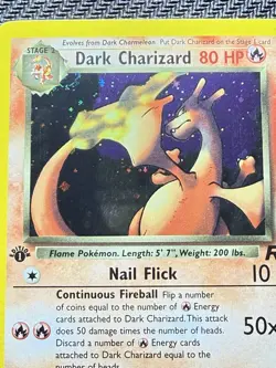 Pokemon Dark Charizard Holo Rare TCG 1st Edition 4/82 LP Partial Swirl 🌀🔥 - Image 5
