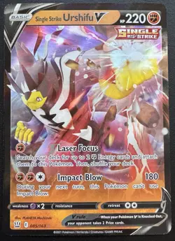 Single Strike Urshifu V 085/163 Ultra Rare Battle Styles Pokemon TCG NM - Image 1