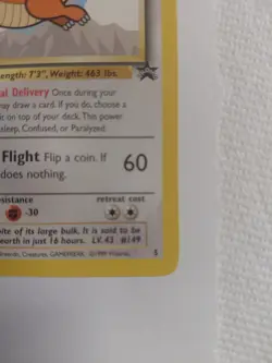 1999 Pokemon The First Movie Dragonite Black Star Promo #5 NM/MINT - Image 5