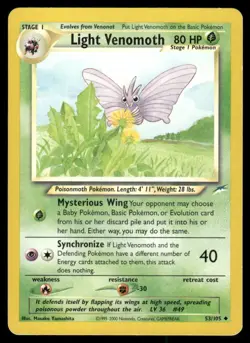 Pokemon Tcg Light Venomoth #53 Pokemon Neo Destiny LP - Image 1