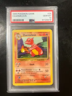 1999 POKEMON BASE SET UNLIMITED #24 CHARMELEON PSA 10 24/102 1999 - Image 1