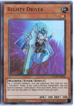Yugioh - Righty Driver DUPO-EN032 1st Edition - Duel Power - Image 1