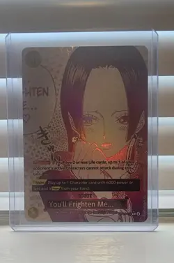 You'll Frighten Me... (Alternate Art) OP14-118 The Azure Sea's Seven Foil - Image 1