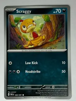 Pokemon TCG Scraggy & Scrafty Lot 5 Cards Cute Dark Type - Image 4