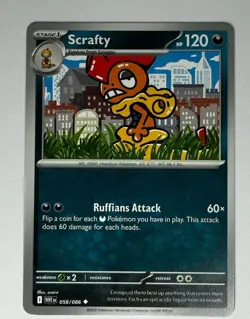Pokemon TCG Scraggy & Scrafty Lot 5 Cards Cute Dark Type - Image 5