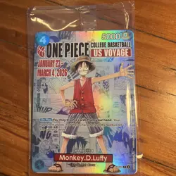 Sealed One Piece Monkey D. Luffy US Voyage College Basketball Promo Card - Image 3