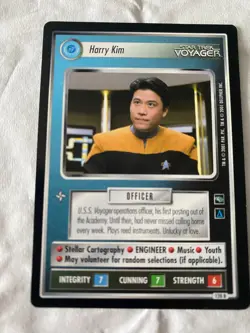 Star Trek CCG 1E Voyager HARRY KIM Rare Card NEVER PLAYED - Image 1